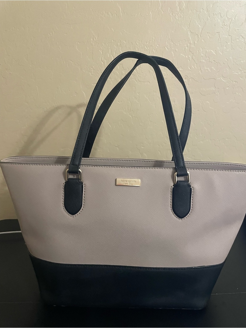 kate spade Two-Tone Gray and Black Tote Bag